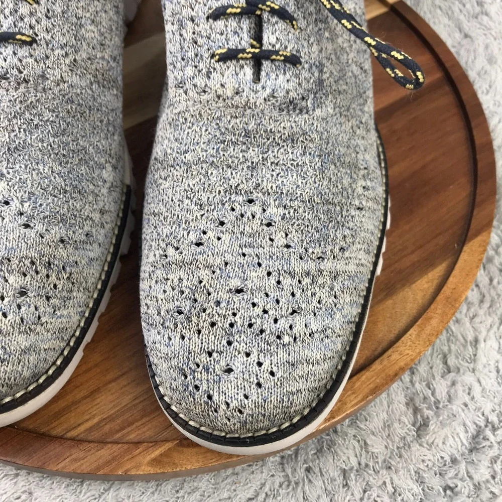 Cole Haan ZeroGrand Stitchlite Wingtip Oxford Mens 11M Gray Knit Sneakers C29226
